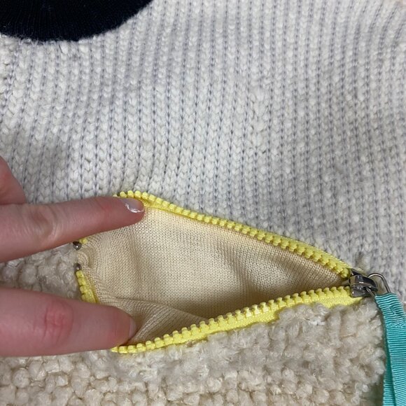 T by Alexander Wang Cropped Sherpa Sweater Women's Size M Color Cream - Picture 4 of 8